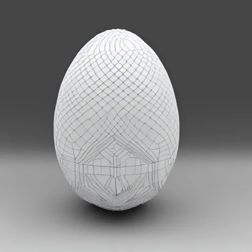 Image similar to faberge egg, 3D render, white background