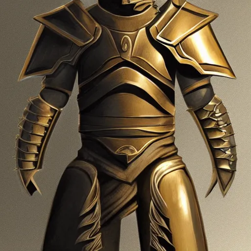 Prompt: spartan armor concept made of steel and leather with golden details and LED lights, concept art, armor