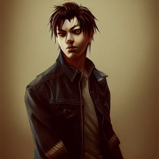 Prompt: a very handsome emo!!! guy posing!!!, portrait!!!!, trending on artstation, cgsociety contest winner, digital art, illustrated by greg rutkowski