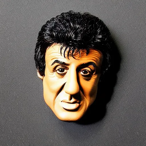 Prompt: sylvester stallone made out of neon plastic