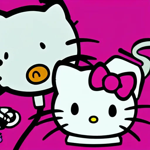 Image similar to hello kitty smoking