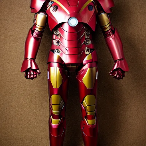 Image similar to ancient rusty medieval iron man suit. studio photography