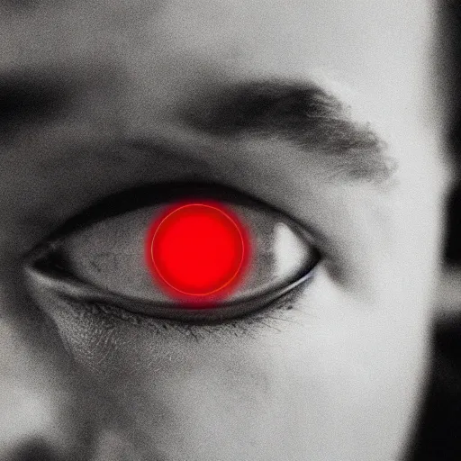 Image similar to a man with red glowing eyes