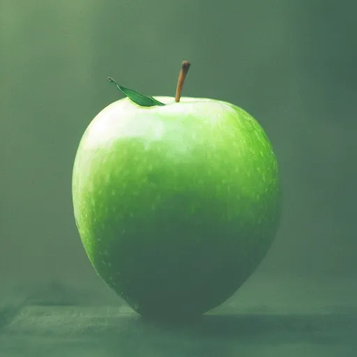 Prompt: a beautiful photo of a green apple, Fujicolor Superia 1600