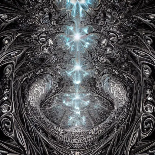 Prompt: a beautiful stone carving of an intricate mandelbrot fractal cathedral populated by fractals by android jones, carved soap, unreal engine, volumetric lighting, dynamic lighting, bright, dramatic lighting, high contrast, neon glow, carved marble, opalescent, sacred geometry, religious, angelic, catholicpunk, stark, trending on artstation