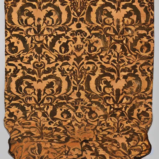 Image similar to damask with floral sprigs, italy, baroque, 1 6 0 0 - 1 6 5 0, silk two - tone damask