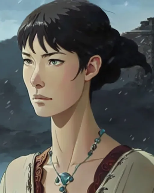 Prompt: azctec warrior, young lena headey, finely detailed, perfect face, exquisite details, fire magic, mid view, by studio muti, greg rutkowski makoto shinkai takashi takeuchi studio ghibli