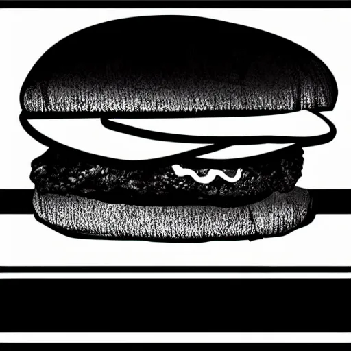 Image similar to hamburger, black and white, adobe illustrator art