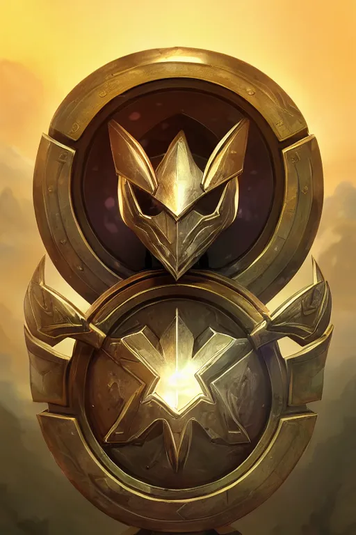 Image similar to shield fantasy epic legends game icon stylized digital illustration radiating a glowing aura global illumination ray tracing hdr fanart arstation by ian pesty and katarzyna da „ bek - chmiel