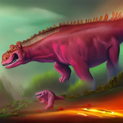 Prompt: princess-tyrannosaurus, concept art, digital painting