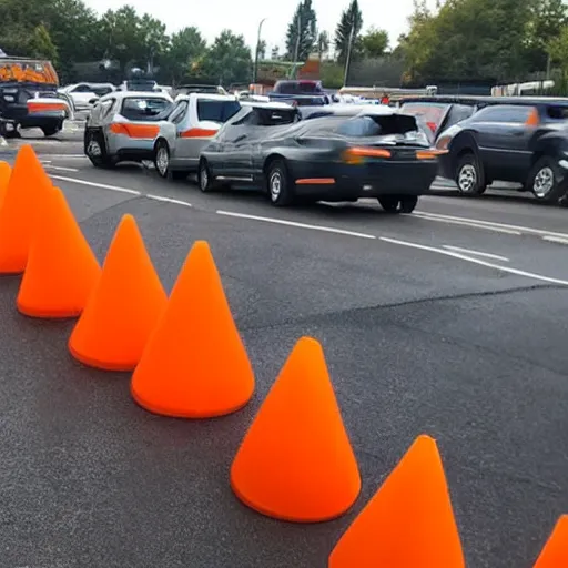 Image similar to Swollen traffic cones