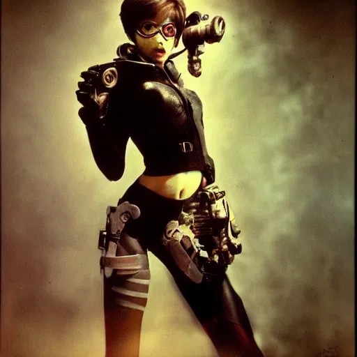 Prompt: Karel Saudek portrait photograph of Tracer (Overwatch)