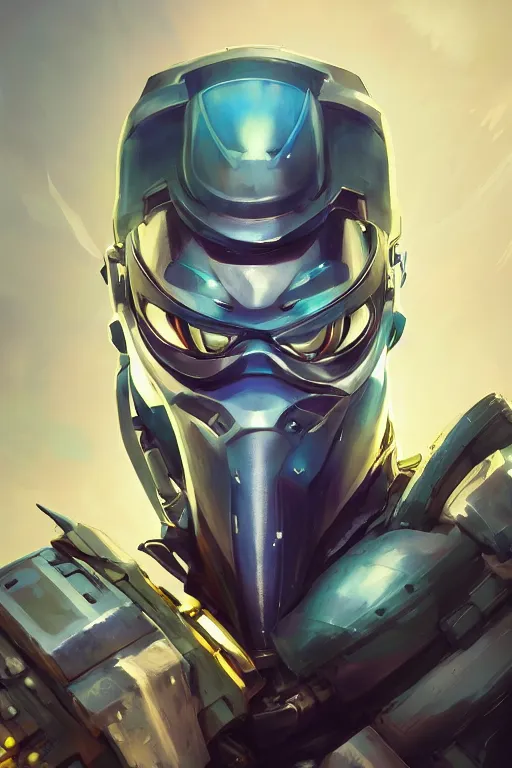 Image similar to epic mask helmet robot ninja portrait stylized as fornite style game design fanart by concept artist gervasio canda, behance hd by jesper ejsing, by rhads, makoto shinkai and lois van baarle, ilya kuvshinov, rossdraws global illumination radiating a glowing aura global illumination ray tracing hdr render in unreal engine 5