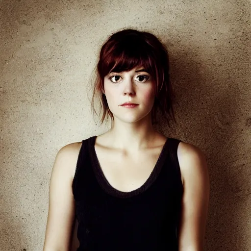 Image similar to a masterpiece portrait photo of a beautiful young woman who looks like a manic pixie dream girl mary elizabeth winstead, symmetrical face