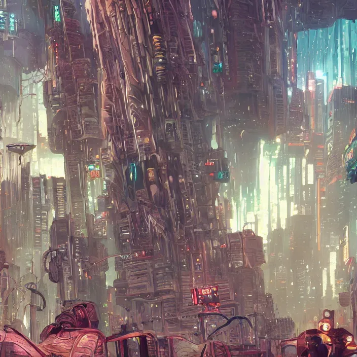 Image similar to the giant flesh golem destroying cyberpunk city underwater