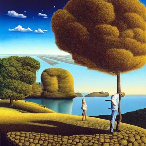 Prompt: a landscape by rob gonsalves and salvador dali
