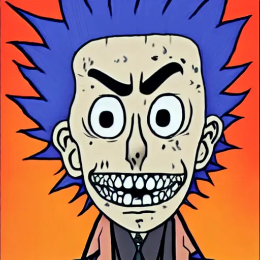 Image similar to Rick Sanchez, by Junji Ito