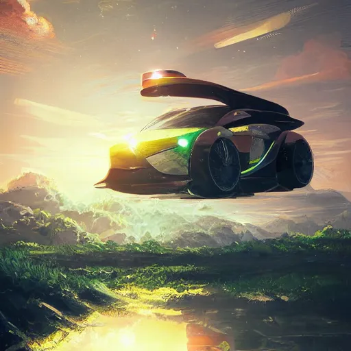 Prompt: solarpunk hovercar, clean energy, green technology, highway, sunny day, futurism, intricate, glow, highly detailed, peaceful, utopia, bright, digital painting, artstation, concept art, smooth, sharp focus, epic landscape, art by akihiko yoshida and tim mcburnie and anato finnstark