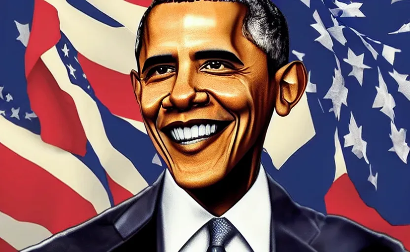 Image similar to obama in the style of roblox