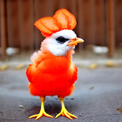 Image similar to cute baby chicken dressed as an inmate