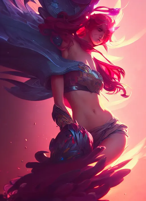 Prompt: v, league of legends splash art, path traced, octane render, highly detailed, high quality, digital painting, hd, alena aenami, lilia alvarado, shinji aramaki, karol bak, alphonse mucha, tom bagshaw, colin searle, artstation,