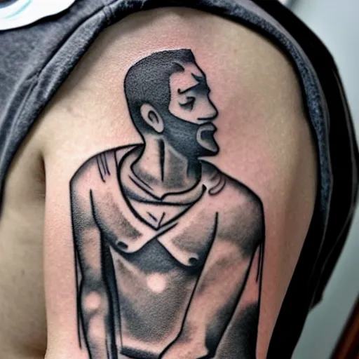 Image similar to arm tattoo of a greek mural