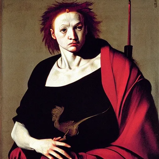 Prompt: the redheaded oracle by caravaggio