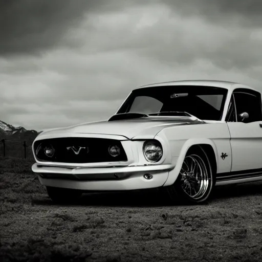 Dark Paradise, 8k, White Mustang | Stable Diffusion | OpenArt