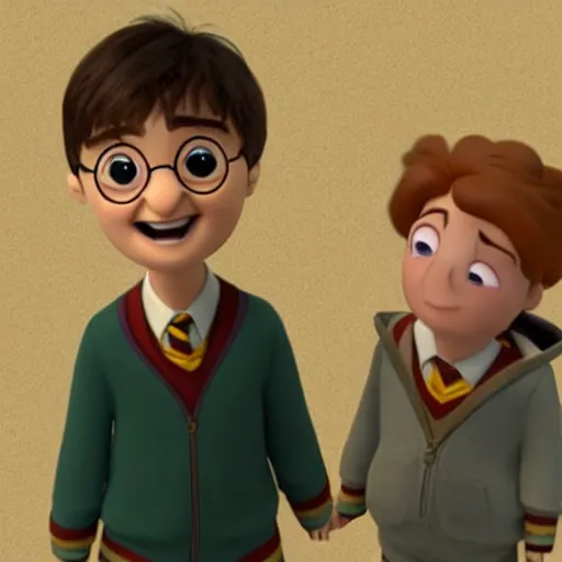 Prompt: Harry Potter as seen in Disney Pixar‘s Up