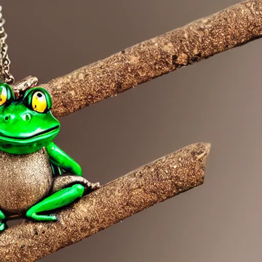 Image similar to a frog wearing a necklace