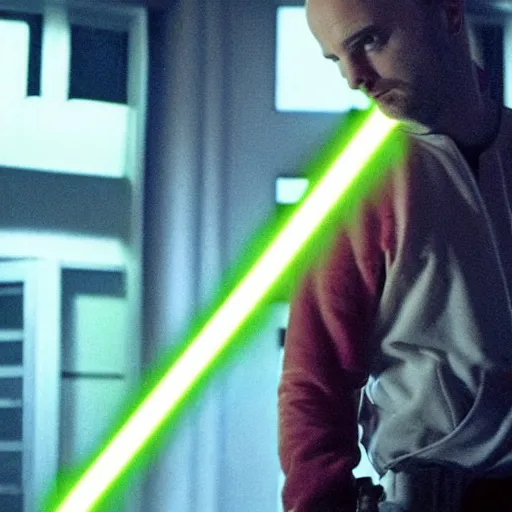 Image similar to jesse pinkman with a lightsaber