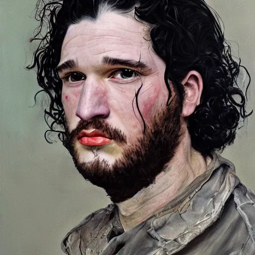 Image similar to high quality high detail painting by lucian freud, hd, jon snow