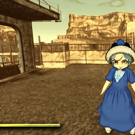 Image similar to fallout new vegas mod featuring cirno from touhou