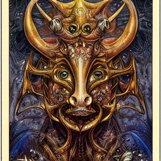 Image similar to detailed and sharp taurus artwork, mystic style, detailed, 8 k, detailed, symmetrical, by brian froud