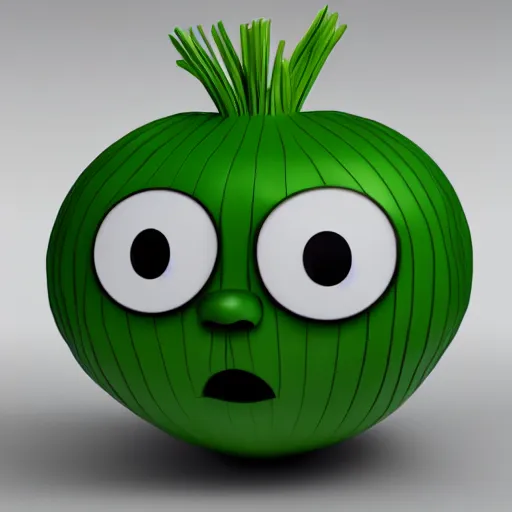 Image similar to onion. very sad face. big sad eyes. sad lips. crying. big tears. cartoon, 3 d render