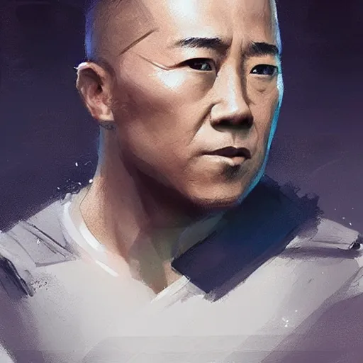 Image similar to “ portrait of jet li by greg rutkowski, young, attractive, highly detailed portrait, scifi, digital painting, artstation, concept art, smooth, sharp foccus ilustration, artstation hq ”