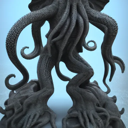 Image similar to 8 k hd detailed octane render of a statue in honor of cthulhu