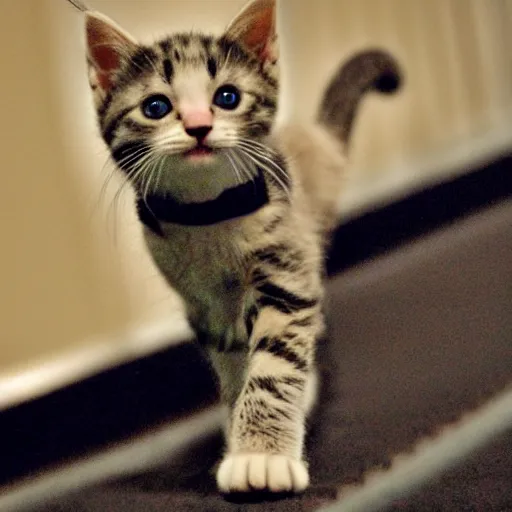 Prompt: kitten on the catwalk