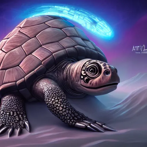 Image similar to aged turtle, sci - fi, utopian, pixar splash art, art by artgerm, intricately detailed, highly detailed, trending on artstation, 4 k, wallpaper - 1 0 2 4