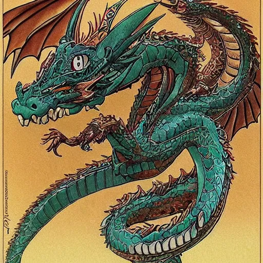 Image similar to ornate dragon, Studio Ghibli