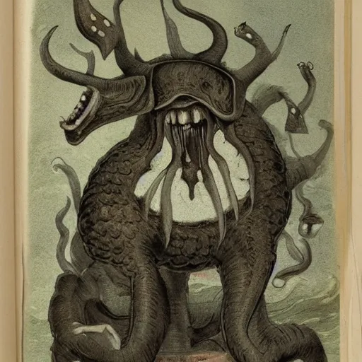 Image similar to bizarre bestiary of repressed unconscious emotional monsters and creatures