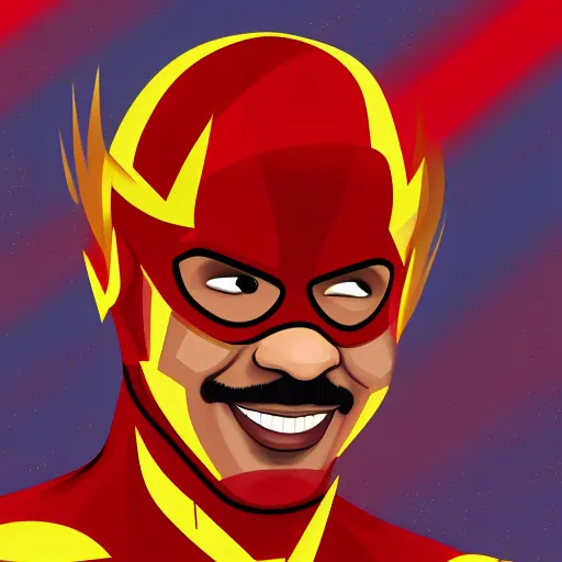 Image similar to Steve Harvey as The Flash, digital painting, highly detailed