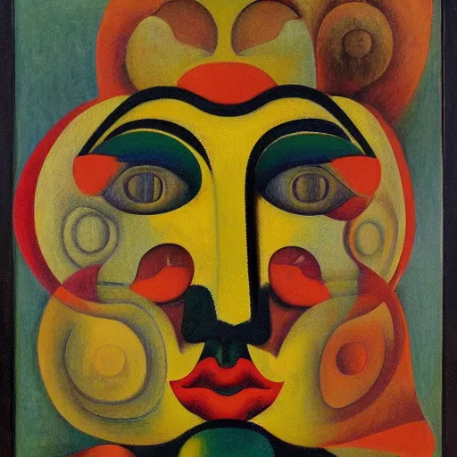 Image similar to floral face portrait by leonetto cappiello and wojciech siudmak and ernst fuchs, anni albers, oil on canvas