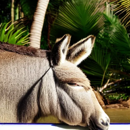 Image similar to donkey on a sunbed, tropical vacation