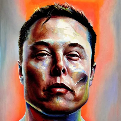 Prompt: elon musk is cyborg, oil painting