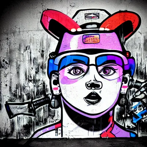 Image similar to chappie colorful graffiti, black and white zef design graffiti on the wall, dark lighting, digital art