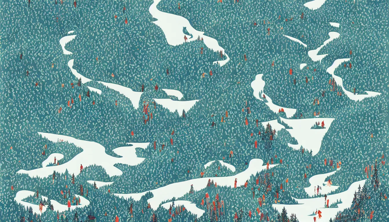 Image similar to olympic national park by victo ngai