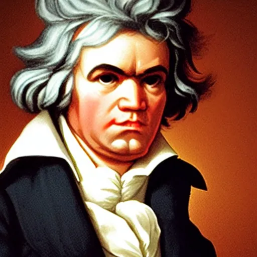 Image similar to Beethoven playing rock music