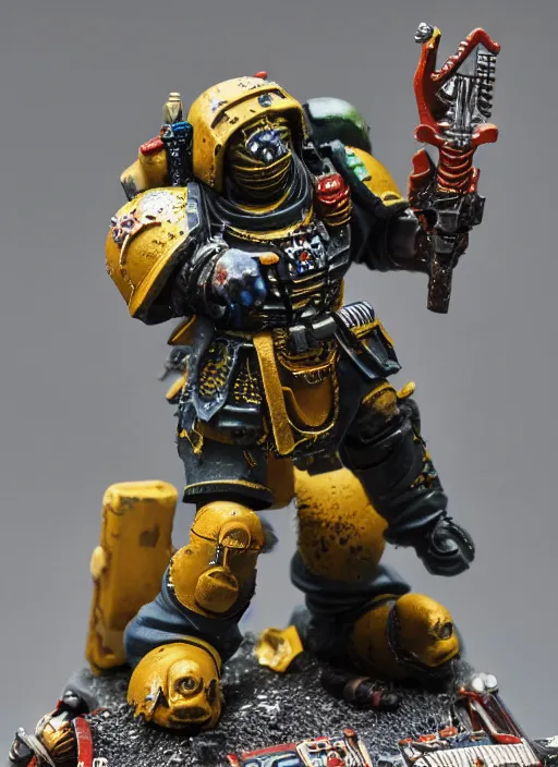 Image similar to 8 0 mm resin detailed miniature of a drunk warhammer 4 0 k space marine laying down puking, product introduction photos, 4 k, full body,