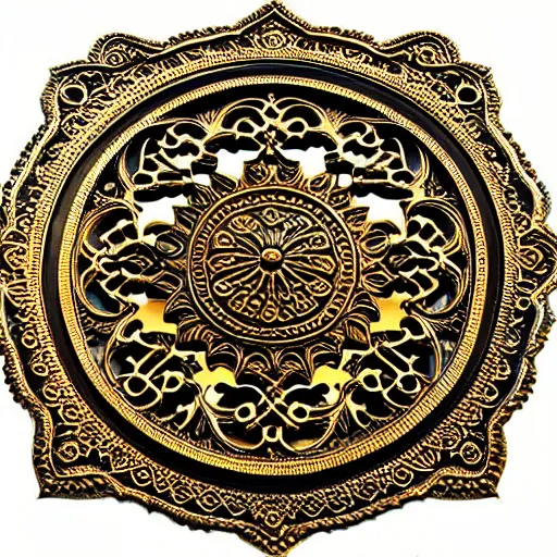 Image similar to gorgeous ornated bronze realistic detailed makkah city wall decoration with filigree, islamic